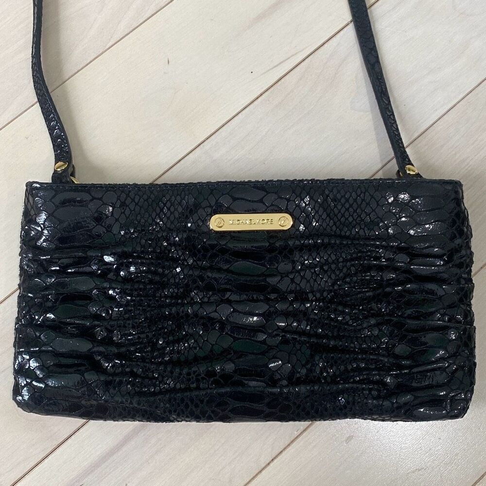 Michael Kors Women's Faux Snakeskin Bunched Clutch Convertible Crossbody Bag